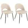 MACABANE AUGUSTIN - Lot de 2 chaises velours beige dossier ouvert pied...
