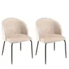 MACABANE AUGUSTIN - Lot de 2 chaises velours beige dossier enveloppant...
