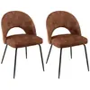 MACABANE AUGUSTIN - Lot de 2 chaises velours acajou dossier ouvert pie...
