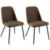 MACABANE AUGUSTIN - Lot de 2 chaises tissu marron dossier droit pieds ...