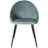 MACABANE AUGUSTIN - Lot de 2 chaises velours bleu pieds métal noir