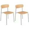 MACABANE AUGUSTIN - Lot de 2 chaises « écolier » bois de frêne pieds a...