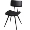 MACABANE JAMES Lot de 2 chaises de salle à manger - Métal - Revêtement en simili noir - Style contemporain - L 41 x P 59 cm