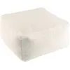 MACABANE ALBANE - Pouf carré 53x53cm tissu bouclette blanc