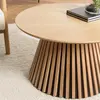 MACABANE SYA - Table basse ronde D80 décor et chêne naturel pied à mot...