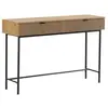 MACABANE SCOTT - Console 2 tiroirs bois décor effet rainuré noir/natur...