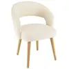 MACABANE PIERRE - Chaise en tissu bouclette écru dossier ouvert pieds ...