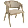 MACABANE PIERRE - Chaise en bois assise tissu couleur lin dossier roti...
