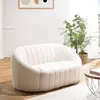 MACABANE LEOPOLD - Canapé coquillage 2 places en tissu bouclette blanc