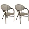 MACABANE VIANNEY - Lot de 2 chaises de jardin bistrot en acier textilè...