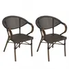 MACABANE VIANNEY - Lot de 2 chaises de jardin bistrot en acier textilè...