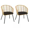MACABANE MALO - Lot de 2 fauteuils en rotin synthétique couleur nature...