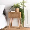 MACABANE ROMEO - Chevet couleur naturel 1 tiroir bois pin cannage