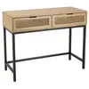 MACABANE MARCEAU - Console 2 tiroirs cannage naturel pieds métal noir