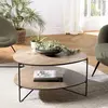 MACABANE JULIA - Table basse 2 plateaux forme ovoïde bois couleur marr...