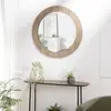 MACABANE JULIA - Miroir rond D80cm en bois marron