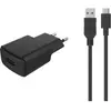 Chargeur secteur ESSENTIELB USB 2.4A + Cable USB C noir