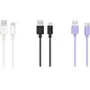 Câble USB C ESSENTIELB pack de 3 cables 1M blanc/noir/mauve