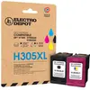 Multipack Cartouches D'encres Electro Depot Compatible Hp H305 Xl Noir...