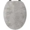 Abattant wc real mdf gris charnières métal noir