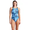 Arena Maillot De Bain Blue Flowers V Back