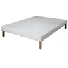 Sommier tapissier SR9 - EBAC - Gris clair - Lattes bois - 80x200