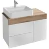 Meuble salle de bain suspendu Sully 83cm - Vasque à poser à gauche - J...