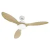 FARELEK OKLAHOMA Wit & Hout - Plafondventilator Ø137cm 100W + LED-verlichting