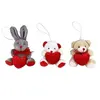 Lot De 3 Petites Peluches Ours Et Lapin - Décoration De Sapin