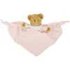 Doudou plat avec Hochet Ours Rose poudré