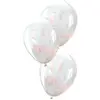 6 Ballons transparents en latex biodégradable avec confettis rose pâle...