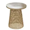 Table basse - CASAME - Plateau bambou pied rotin - Style naturel - 40x...