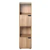 CASAME Meuble de rangement 4 cases 2 portes H120 cm - Bois clair - MODU