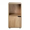 CASAME Table de chevet 2 cases décor bois 1 porte - Casâme 61,6 cm Marron