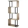 CASAME Étagère 4 Niveaux décor bois avec montants métal - 60 cm X 30 cm X 147,5 cm - Casâme Bois Clair