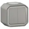 Legrand Double interrupteur Legrand Plexo blanc en saillie