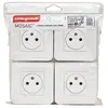 Lot de 4 prises de courant Surface Mosaic blanc complet avec plaque LE...