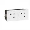 Legrand Double prise avec terre Mosaic, LEGRAND, blanc