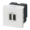 Prise double avec USB C et A, LEGRAND Mosaic, blanc
