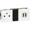 Legrand Prise de courant + chargeur 2 USB Mosaic, Blanc - LEG99605