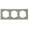 Legrand Plaque carrée dooxie 3 postes finition effet inox brossé