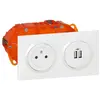 Legrand KIT 2P+T/2XUSB PRECA BLANC