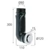 ATLANTIC PB 80 L Bouche fixe manchon coude
