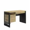 DIAGONE Bureau 1 porte 1 tiroir - Industriel - RUSSEL - Marron