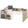 Lit combiné enfant OSCAR - 90 x 190 cm - Chêne clair / Blanc - Diagone