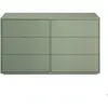 Commode 6 tiroirs effet bois couleur vert Arcilla