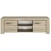 Meuble TV OLERON  - 2 tiroirs  - Décor chêne  - Made in France - L 160 x P 45 x H 50 cm - GAMI