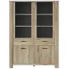 Vaisselier 4 portes effet bois chêne clair