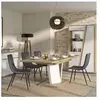 Table rectangle extensible effet bois chêne mat blanc 812 couverts