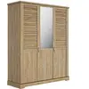 Armoire - Gami - Wanda - 3 portes - miroir - châtaignier marron